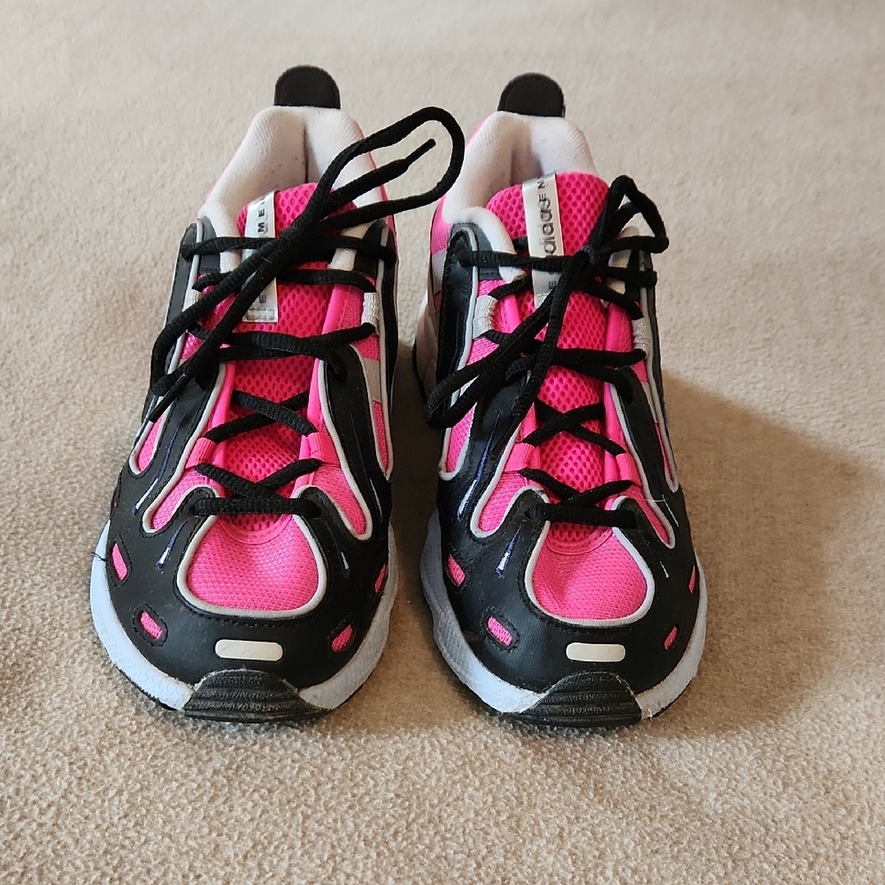 Adidas Neon Pink and Black Athletic Shoes